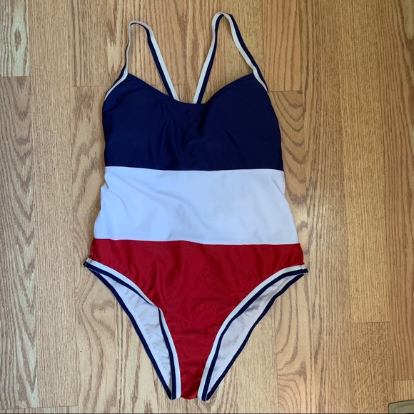 red white blue swim
